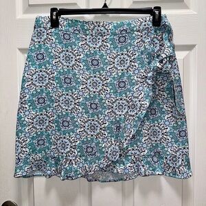 LOFT | Medallion Ruffle Wrap Skirt